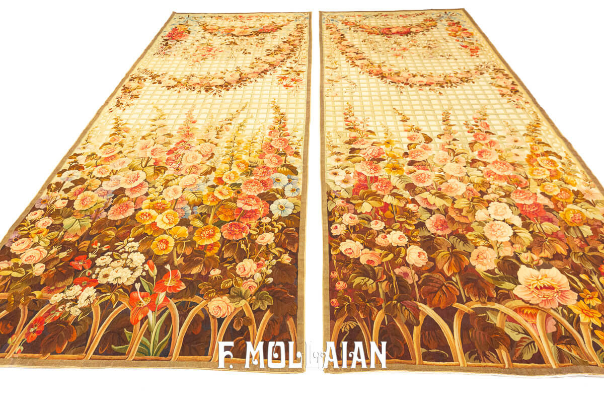 Aubusson Rug Flat-weave Pair n°:654692